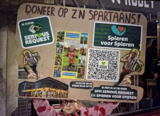 Jonge Spartafan in actie voor Serious Request
