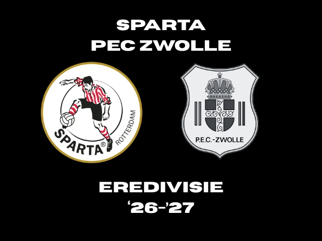 Affiche PEC Zwolle - Sparta seizoen 2627-verslag